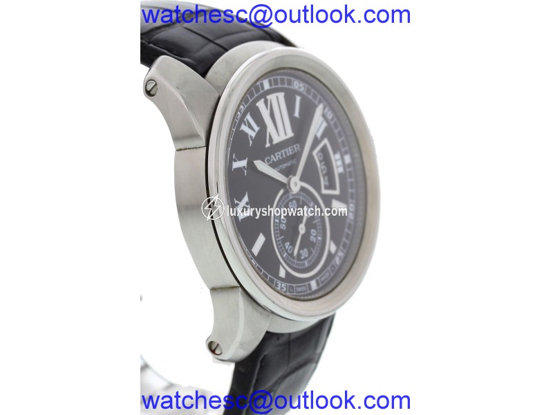 Cartier Calibre de 3389 Stainless Steel & Leather Automatic 43mm Mens Watch Cartier