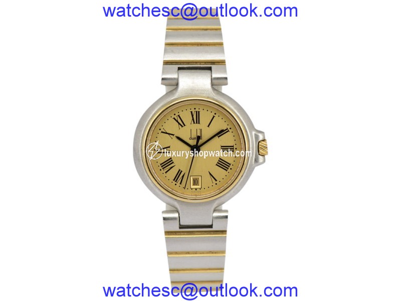 Dunhill Millennium Date Two-Tone Gold Plated Quartz 26mm Womens Watch Dunhill