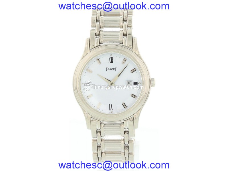 Piaget Polo 24001M501 18K White Gold Automatic 34mm Mens Watch Piaget
