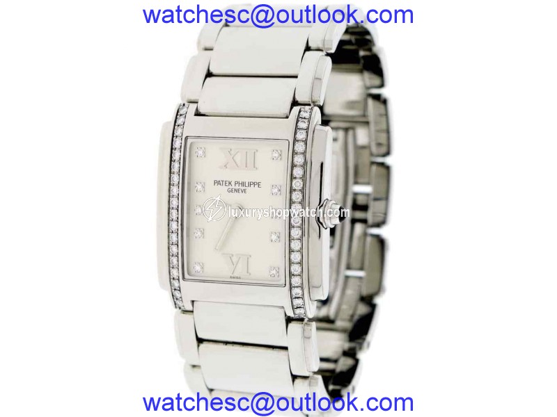 Patek Philippe Twenty-4 4910-10A-011 Stainless Steel Diamond Bezel & Dial 25mm Womens Watch Patek Philippe