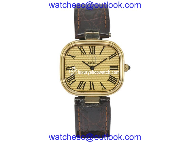 Dunhill Gold Plated / Sterling Silver Gold Dial Quartz 32mm Mens Vintage Watch Dunhill