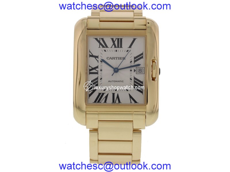 Cartier Tank Anglaise W5310018 / 3505 18K Yellow Gold Automatic 36.2mm Mens Watch Cartier