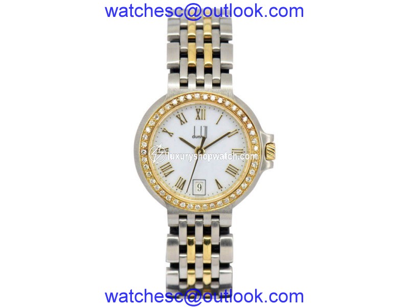 Dunhill Elite 18K Yellow Gold / Stainless Steel 26mm Womens Watch Dunhill