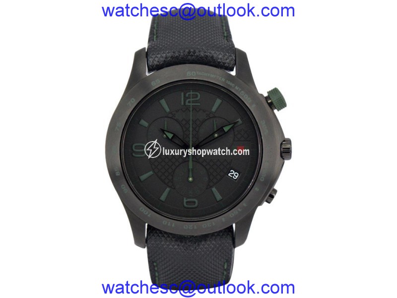 Gucci 126.2 Chronograph Date Stainless Steel Black Dial Quartz 45mm Mens Watch Gucci
