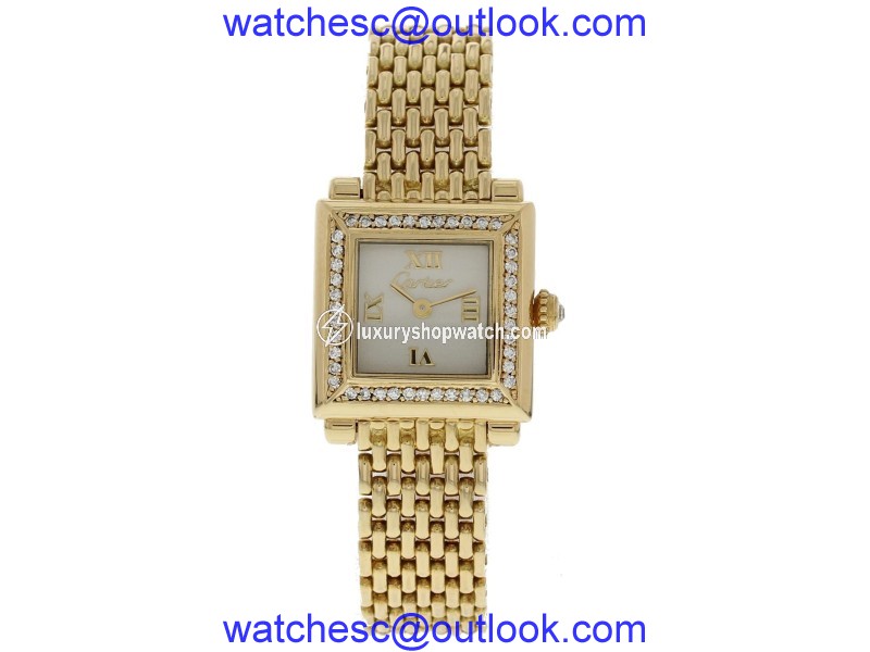 Cartier Parsifal 18K Yellow Gold & Diamond 20mm Womens Watch Cartier