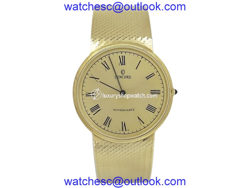 Concord 14K Yellow Gold Quartz 32mm Mens Watch Concord