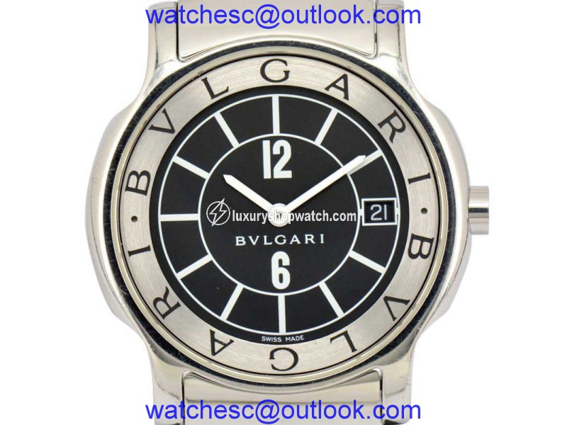 Bulgari Solotempo ST35S Stainless Steel Date Quartz 35mm Mens Watch BVLGARI