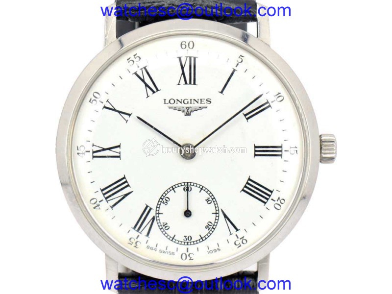 Longines Stainless Steel Hand-Winding White Dial 34mm Mens Watch Longines
