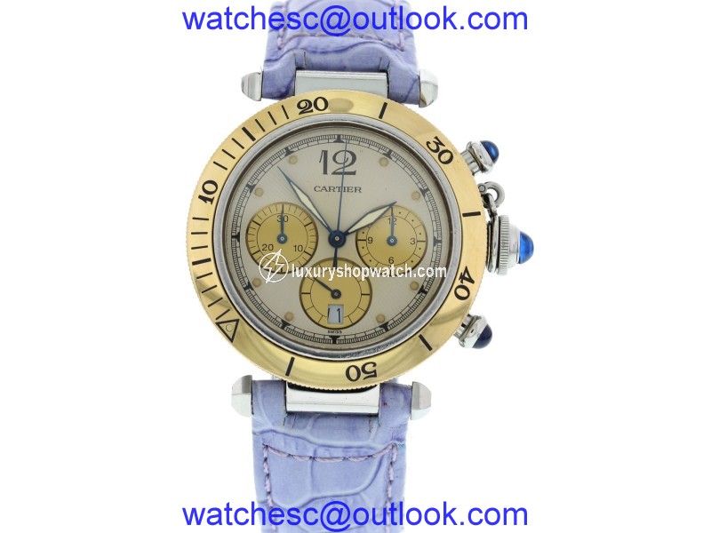 Cartier Pasha 1032 Chronograph Stainless Steel & 18K Yellow Gold 38mm Unisex Watch Cartier