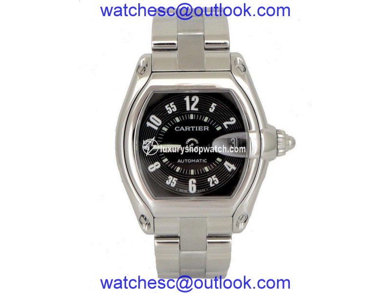 Cartier 2510 Roadster Stainless Steel Black Dial Automatic 37mm Mens Watch Cartier