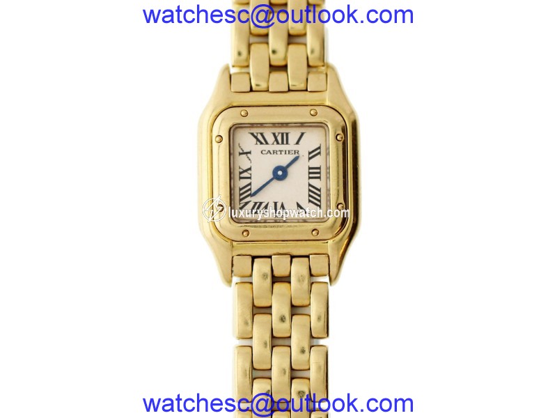 Cartier Panthere 1130 1 18K Yellow Gold Off-White Dial Quartz 17mm Womens Watch Cartier