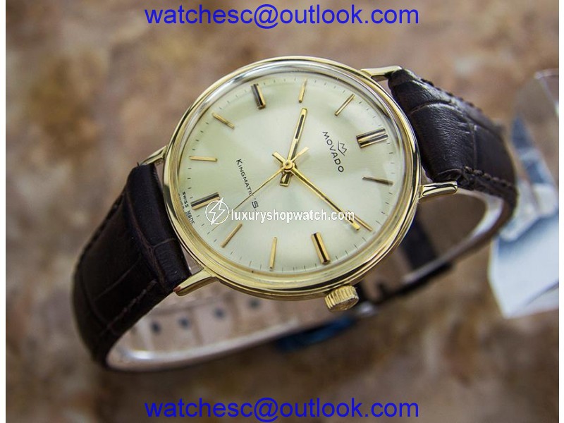 Movado King Matic 14K Solid Gold Swiss Men's Automatic Dress c1960 Watch Movado