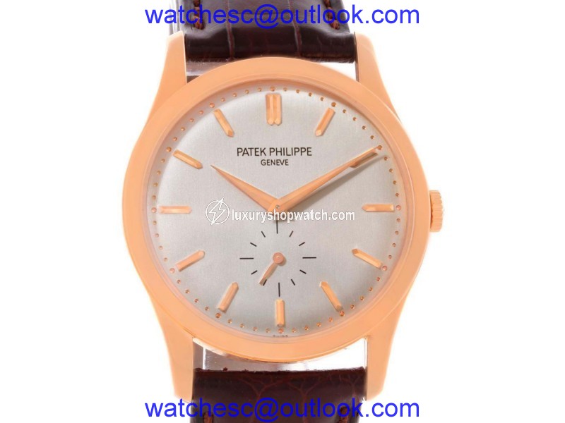 Patek Philippe 5196R Calatrava 18k Rose Gold Mechanical Mens Watch Patek Phillipe