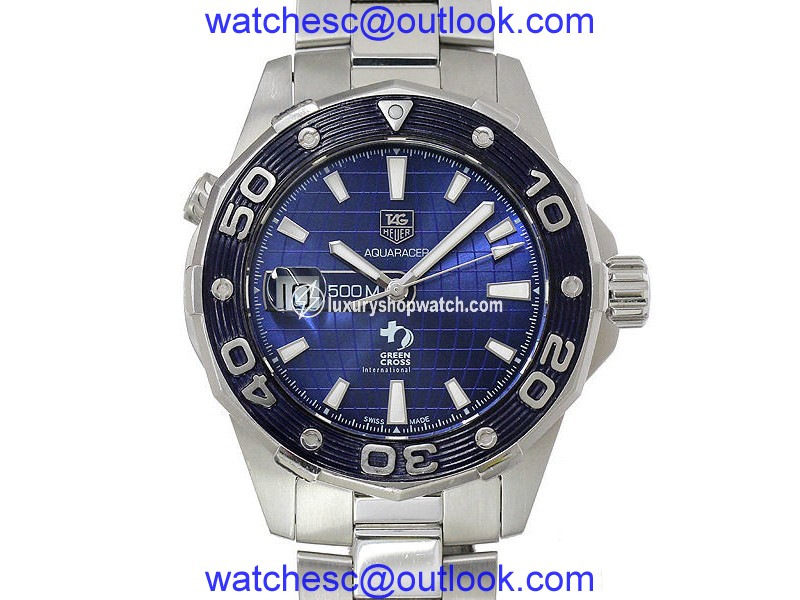 Tag Heuer Aquaracer WAJ2116 Stainless Steel Blue Dial Automatic Mens Watch Tag Heuer
