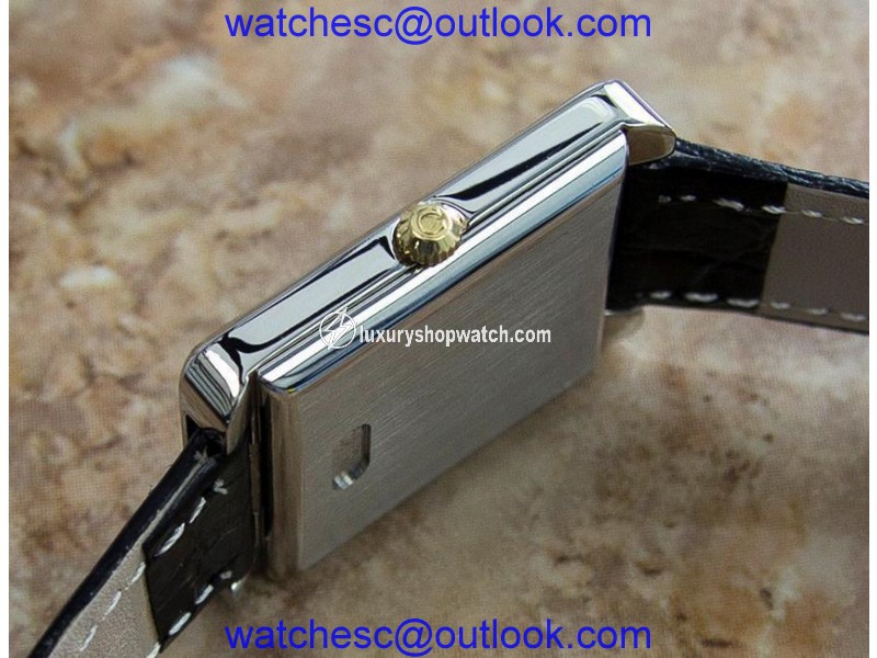 Omega DeVille Swiss Made Stainless Steel Gold Bezel Mens Watch Omega