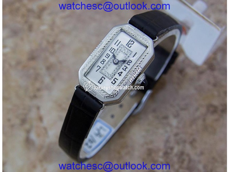 Bulova White Gold Plated Automatic 26mm Womens Watch Year 1920 Bulova