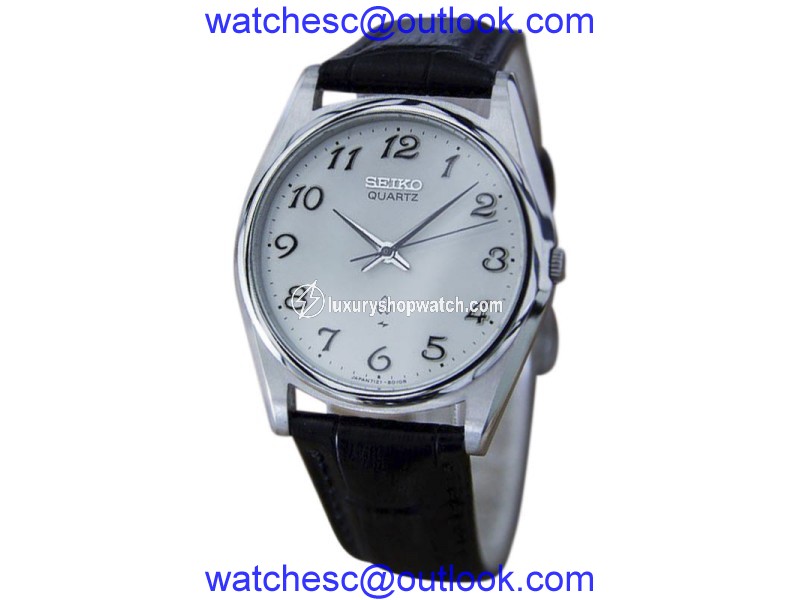 Seiko Stainless Steel & Leather Quartz 34mm Mens Watch Year 1980 Seiko