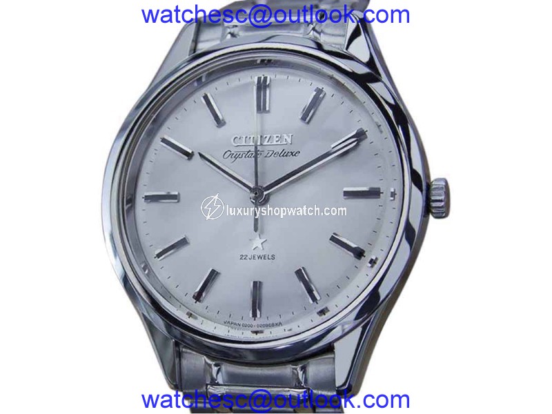 Citizen Crystate Deluxe Stainless Steel Manual 37mm Mens Watch 1960s