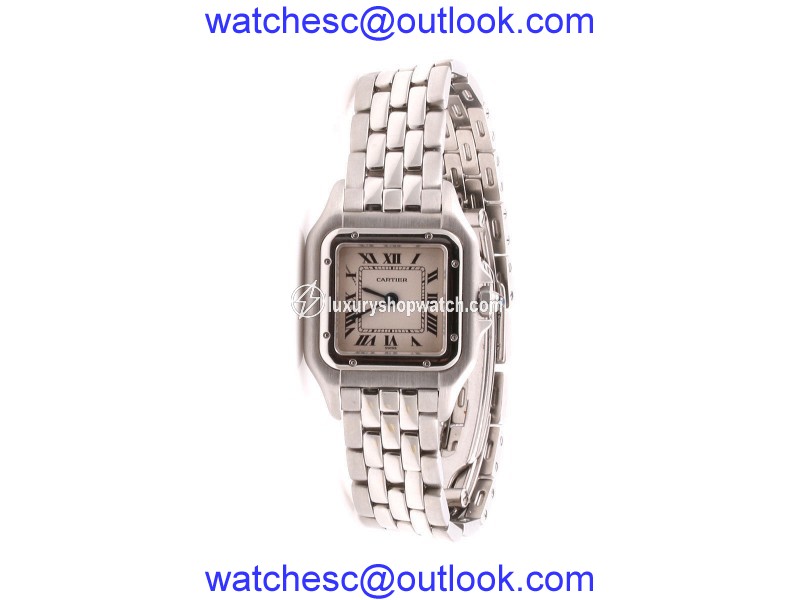 Cartier Panthere Stainless Steel w/ Roman Dial & Blue Sword Hands 22mm Womens Watch Cartier