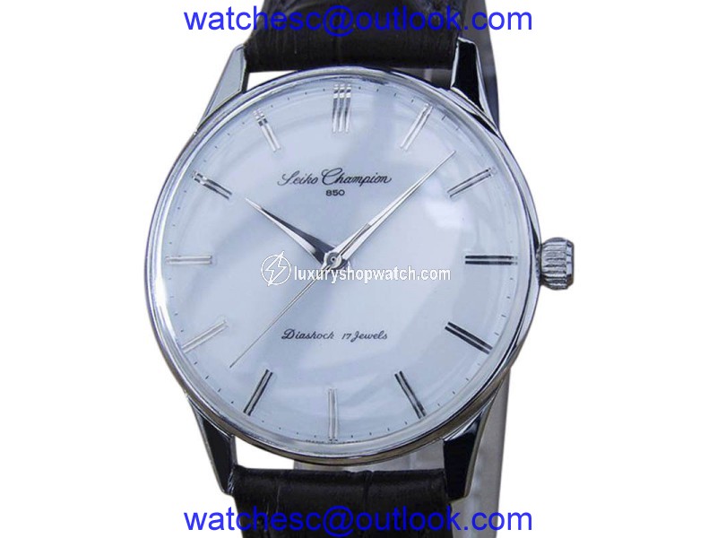 Seiko Champion 850 Stainless Steel & Leather Manual 36mm Mens Watch 1960s Seiko Champion