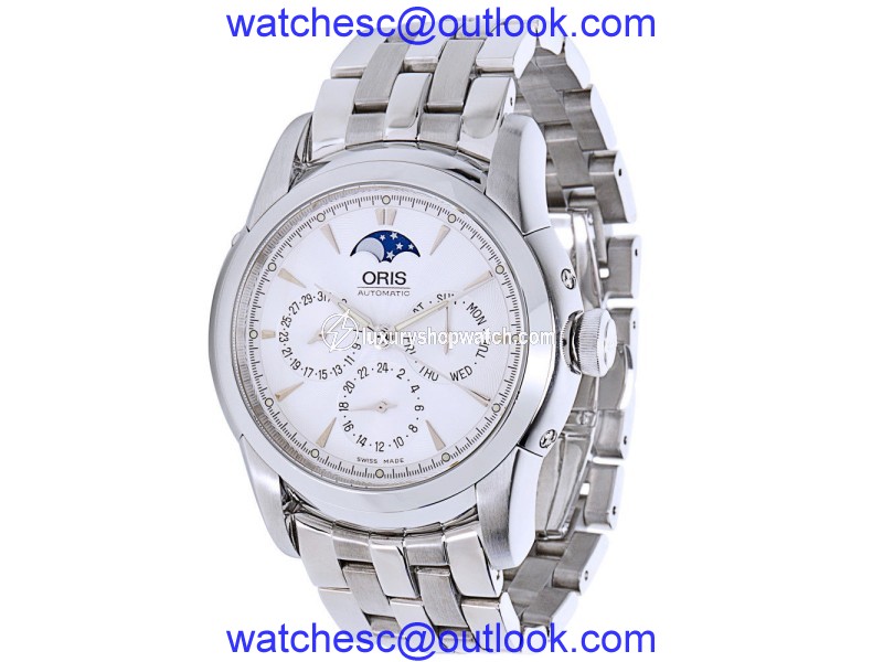 Oris Artelier 7546 Moon Phase Stainless Steel 39mm Mens Watch Oris