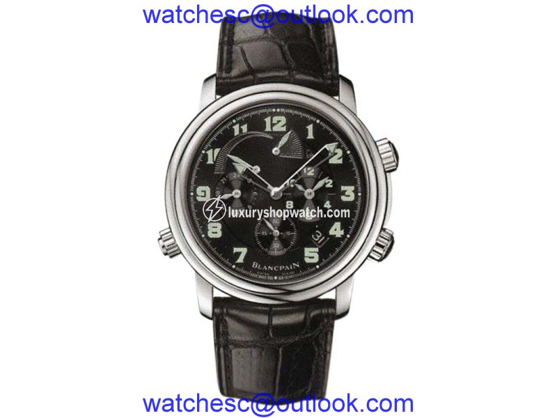 Blancpain Leman 2041-1130-53B Stainless Steel & Leather Automatic 40mm Mens Watch Blancpain