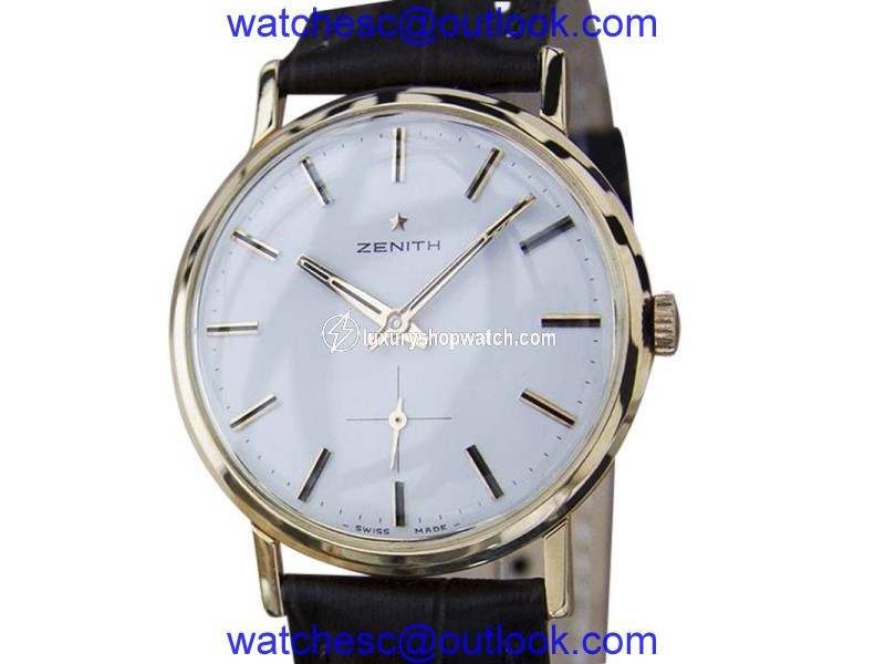Zenith 18K Rose Gold / Leather Vintage 33mm Mens Watch Zenith