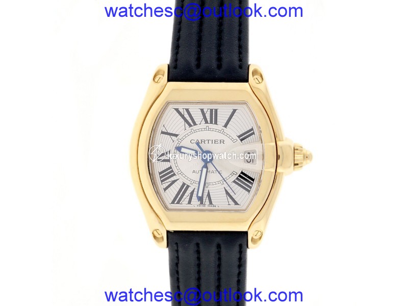 Cartier Roadster W62005V1 Yellow Gold & Silver Roman Dial Automatic 44mm Mens Watch Cartier