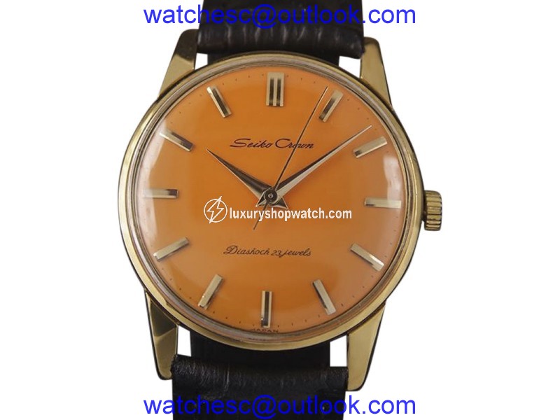 Seiko Crown Gold Plated Manual 35mm Men Dress Watch 1960 Seiko