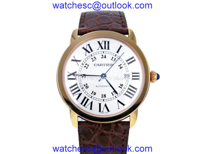 Cartier Calibre W6701009 18K Rose Gold & Leather Automatic 42mm Mens Watch 2015 Cartier