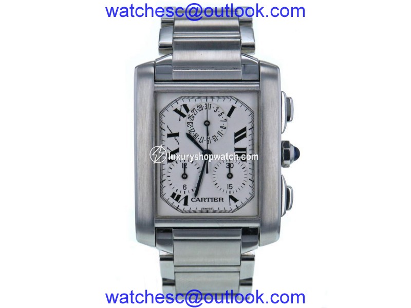 Cartier Tank Francaise 2303 Stainless Steel White Dial 28mm Men's Watch Cartier