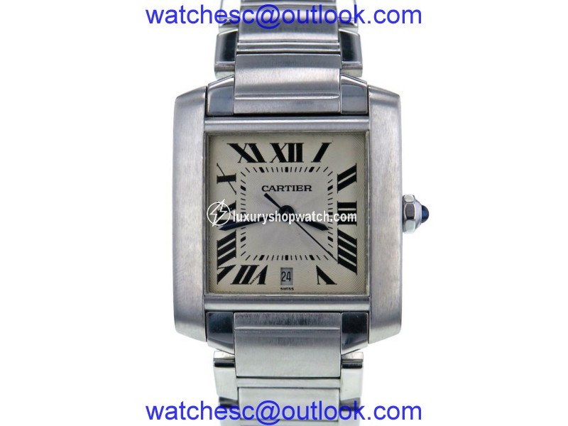 Cartier Tank Francaise W51002Q3 Stainless Steel White Dial 32mm Men's Watch Cartier