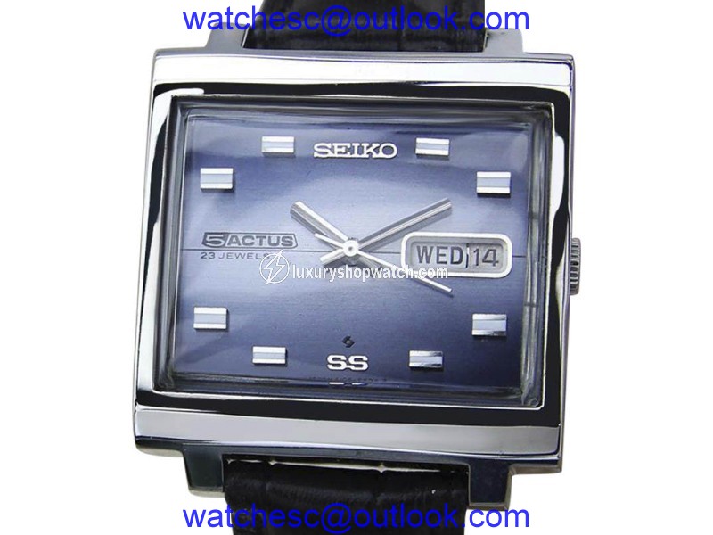 Seiko 5 Actus Stainless Steel / Leather Vintage 34mm Mens Watch Seiko