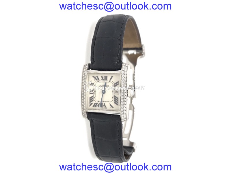 Cartier Tank Francaise 18K White Gold & Diamond 25mm Unisex Watch Cartier