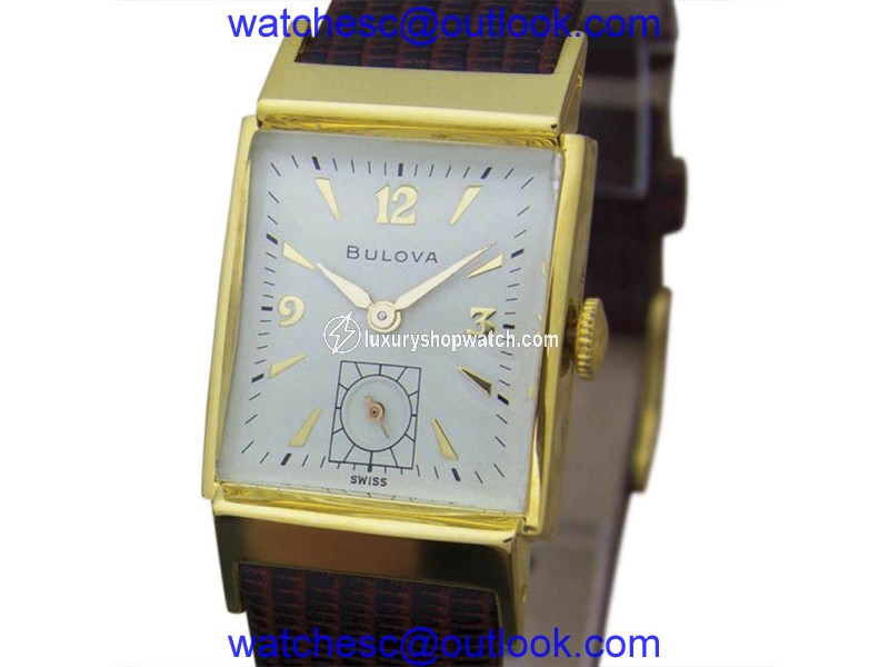 Bulova Yellow Gold Plated 38mm Manual Mens Watch 1940s Bulova