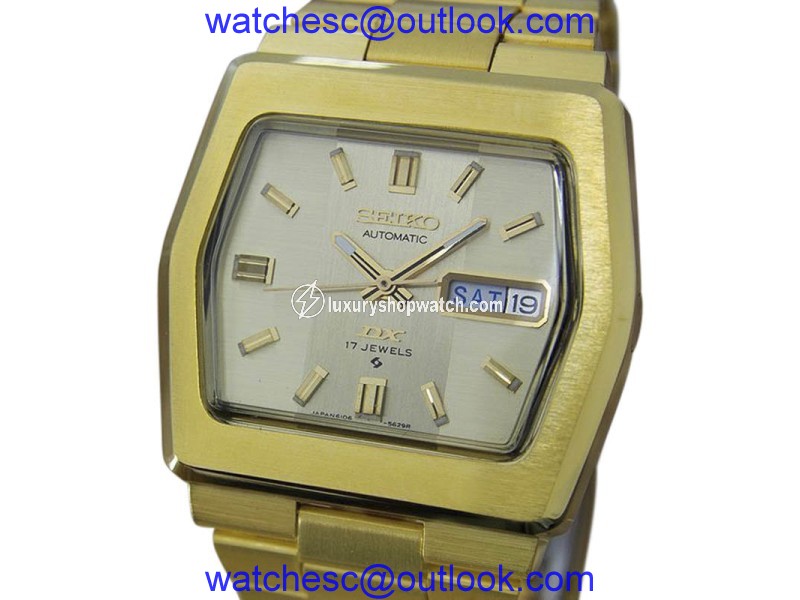 Seiko DX 6106 5529 Gold Plated Stainless Steel Automatic 37mm Mens Watch 1970 Seiko