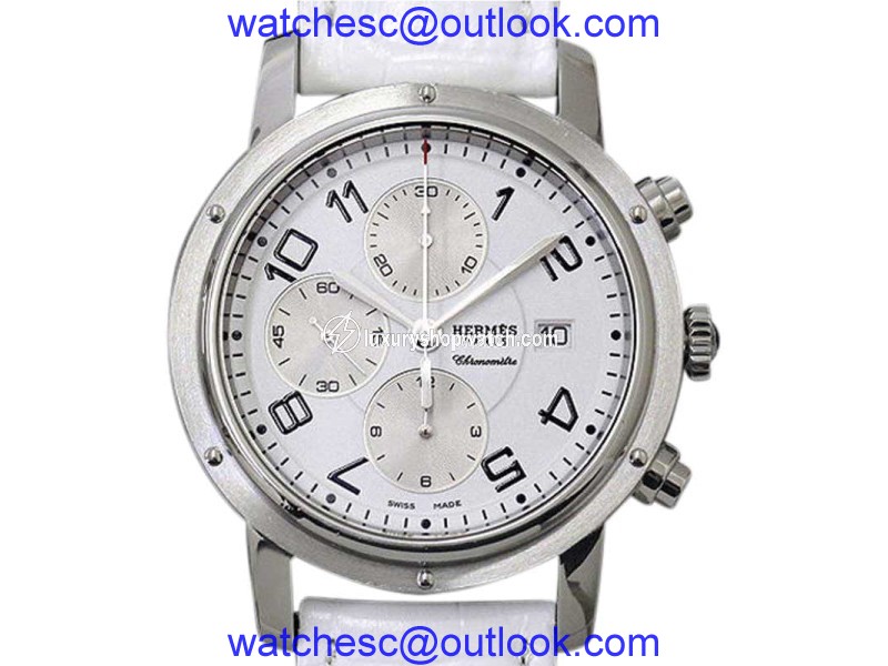 Hermes Clipper CP1 910 Chronograph Stainless Steel Automatic Mens Watch Hermes
