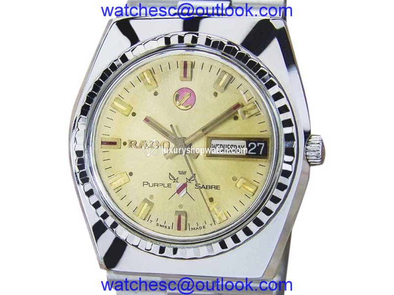 Rado Purple Sabre Stainless Steel Automatic 35mm Mens Watch 1960s Rado