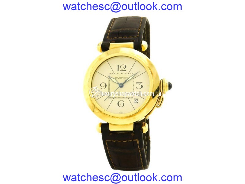 Cartier Pasha 2771 18K Yellow Gold & Leather Automatic 38mm Men's Watch Cartier