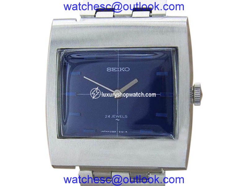 Seiko 2559-3010 Stainless Steel Blue Dial Manual Vintage 31mm Mens Watch 1970s Seiko