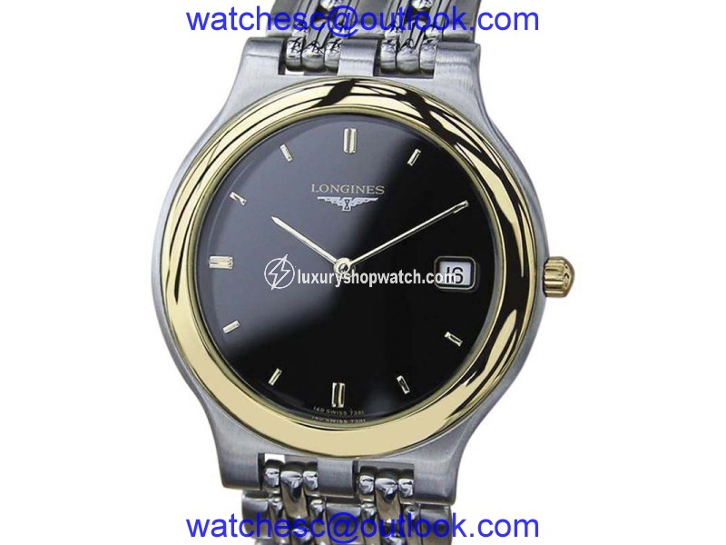 Longines Stainless Steel and Gold Plated Quartz 33mm Mens Watch 1980s Longines