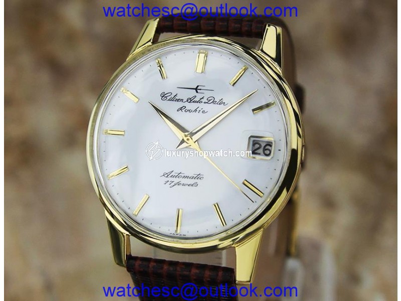 Citizen Auto Dater CC29 Gold Plated and Stainless Steel Automatic Vintage 36mm Mens Watch Citizen