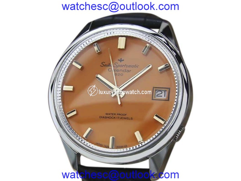 Seiko Sportsmatic Stainless Steel & Leather Automatic 36mm Mens Watch 1960s Seiko