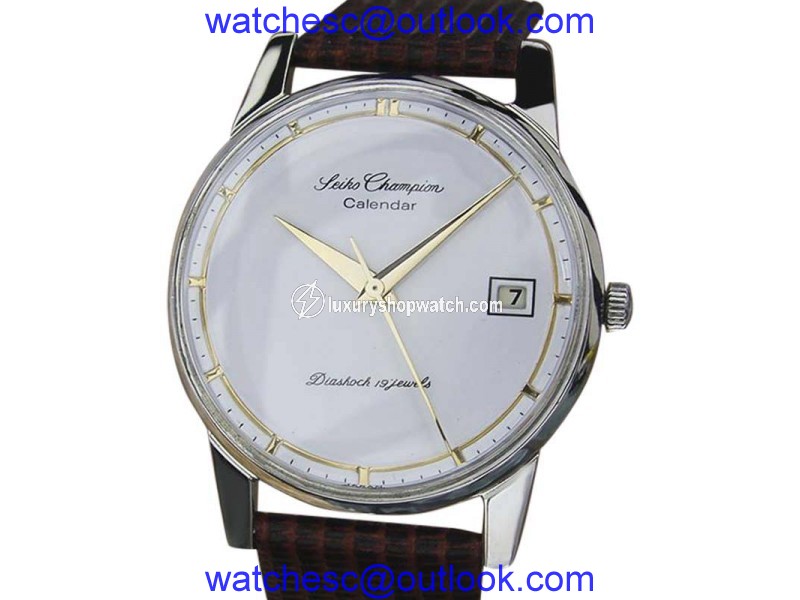 Seiko Champion Calendar Stainless Steel Manual 35mm Mens Watch 1960s Seiko Champion