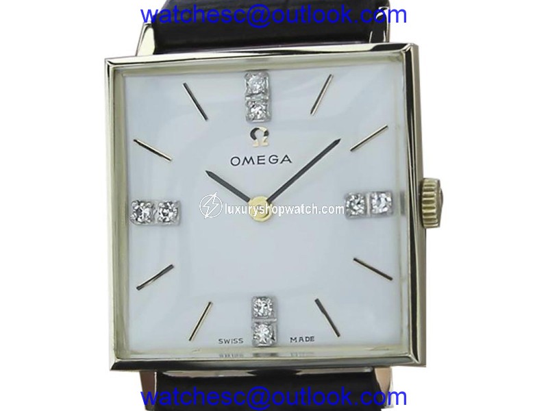 Omega 14K Yellow Gold and Diamond 25mm Unisex Watch 1970s Vintage Omega