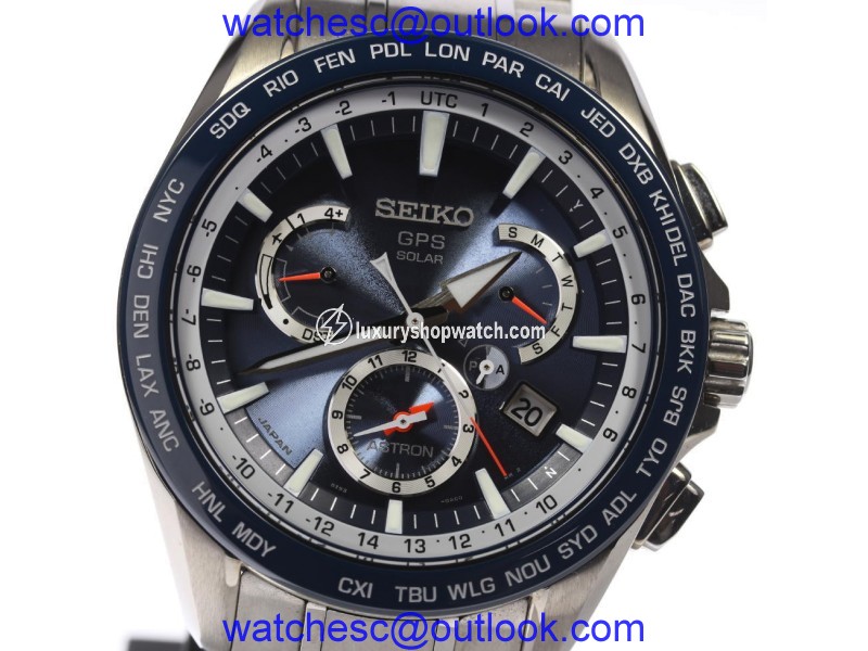 Seiko Astron SBXB053 8X53-0AD-2 Stainless Steel / Ceramics Quartz 46mm Mens Watch Seiko