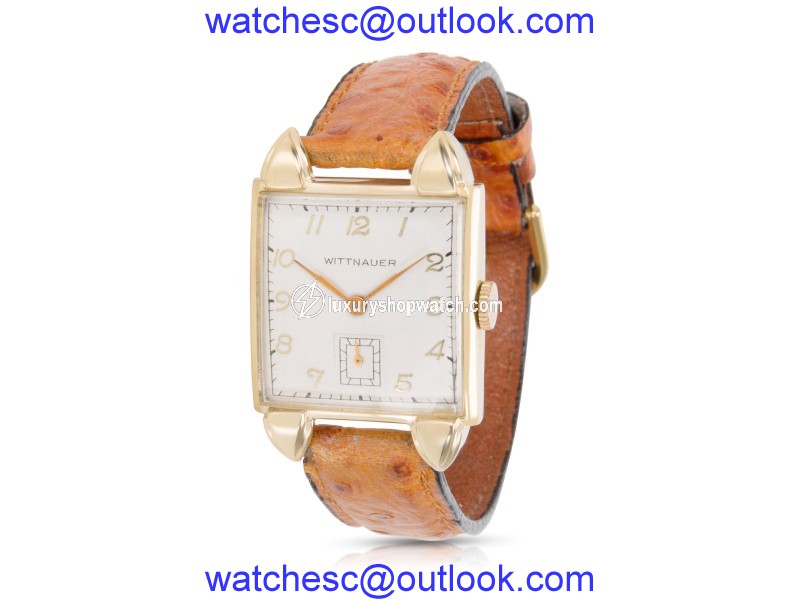 Wittnauer 14K Yellow Gold & Leather Manual Vintage 25mm Unisex Watch Wittnauer