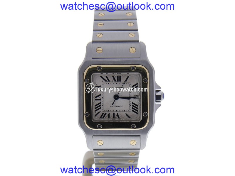Cartier Santos 2319 Stainless Steel & 18K Yellow Gold Automatic 29mm Womens Watch Cartier