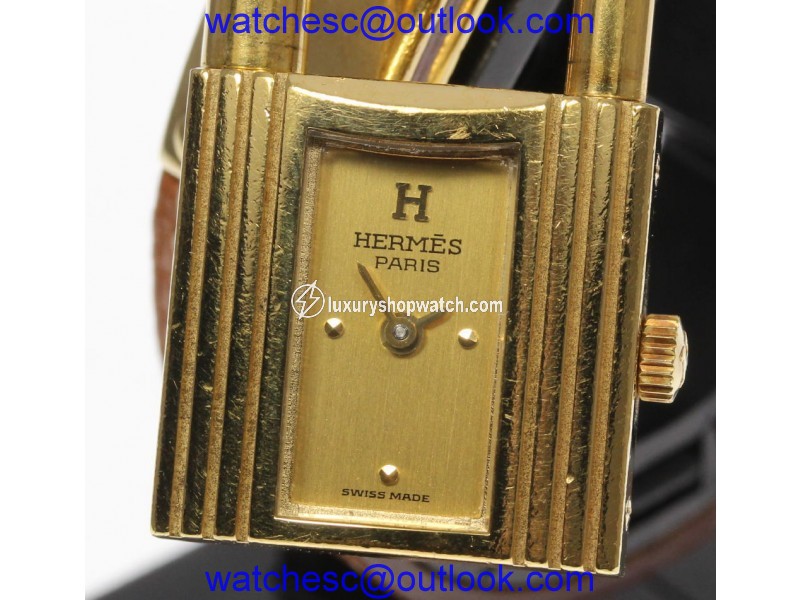 Hermes Kelly Gold Plated / Stainless Steel Quartz 20mm Womens Watch Hermes