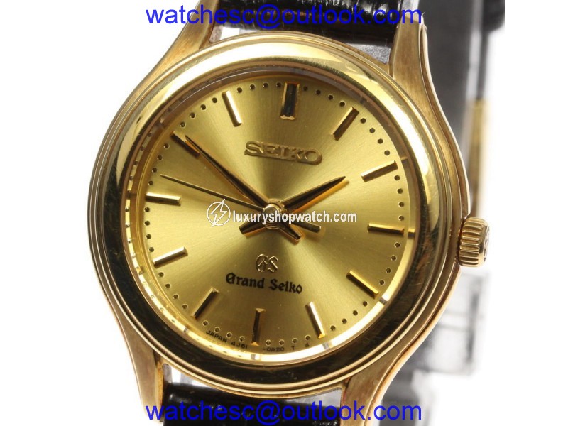Seiko Grand Seiko STGF016 4J51-0A20 18K Yellow Gold & Leather Quartz 26mm Womens Watch Seiko